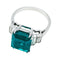 Bague 54 Bague en or blanc 750 avec émeraude 5,90 ct et diamants 58 Facettes 30684