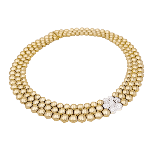 Collier Piaget Glancy - Collier en or jaune et or blanc 750 pavé de diamants 58 Facettes 34125