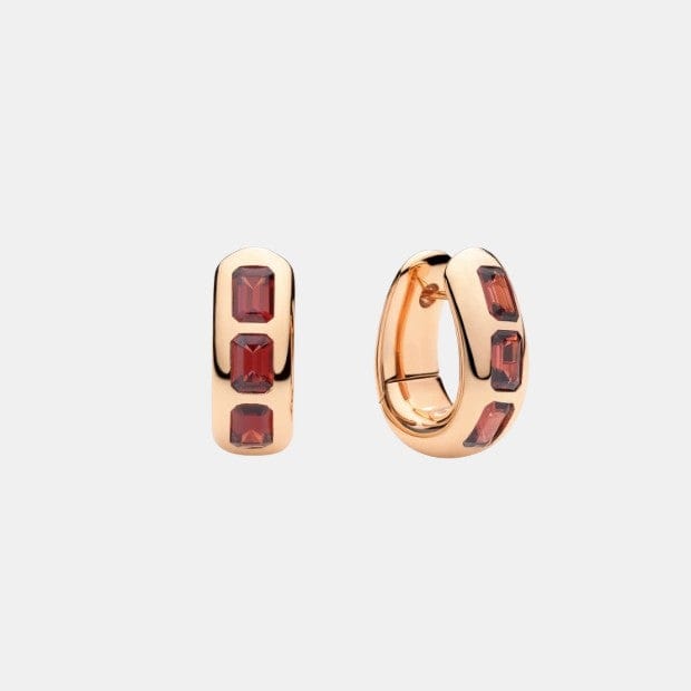 Boucles d'oreilles Iconica Or rose Grenat 4ct