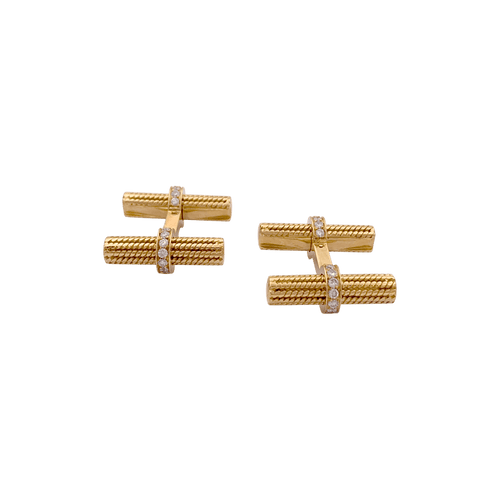 Boutons de manchette Van Cleef & Arpels - Boutons de manchette en or jaune et diamants 58 Facettes 34578