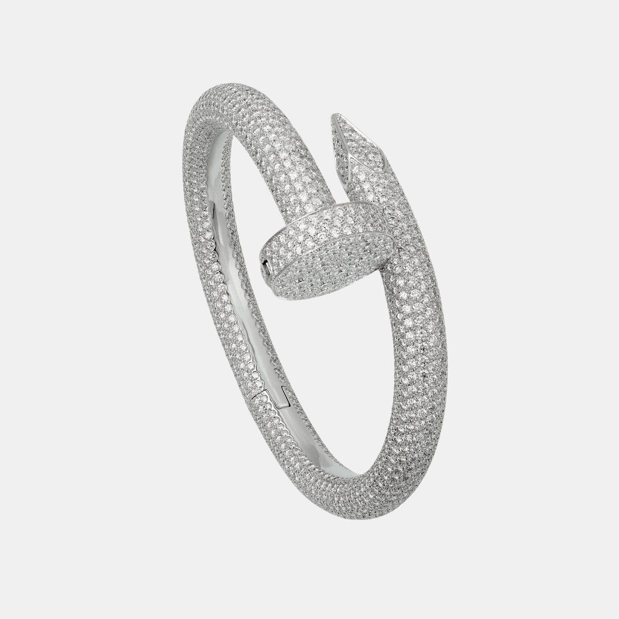 Bracelet Juste un Clou Grand Modèle Or Gris 1 752 Diamants Pavé