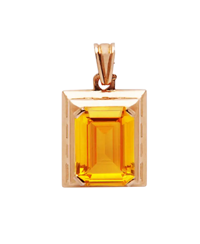 Pendentif Pendentif saphir jaune taille émeraude en or 18K 58 Facettes BO220339/SAPHIRJAUNE