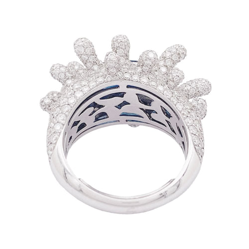 Bague 50 Bague en or blanc 750 avec saphir coussin et diamants 58 Facettes 34081