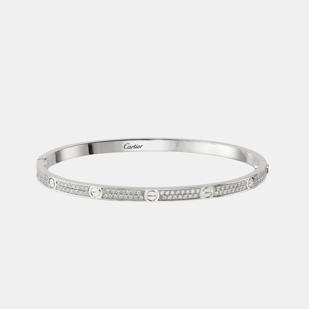 Bracelet LOVE Petit Modèle Or Gris Pavé