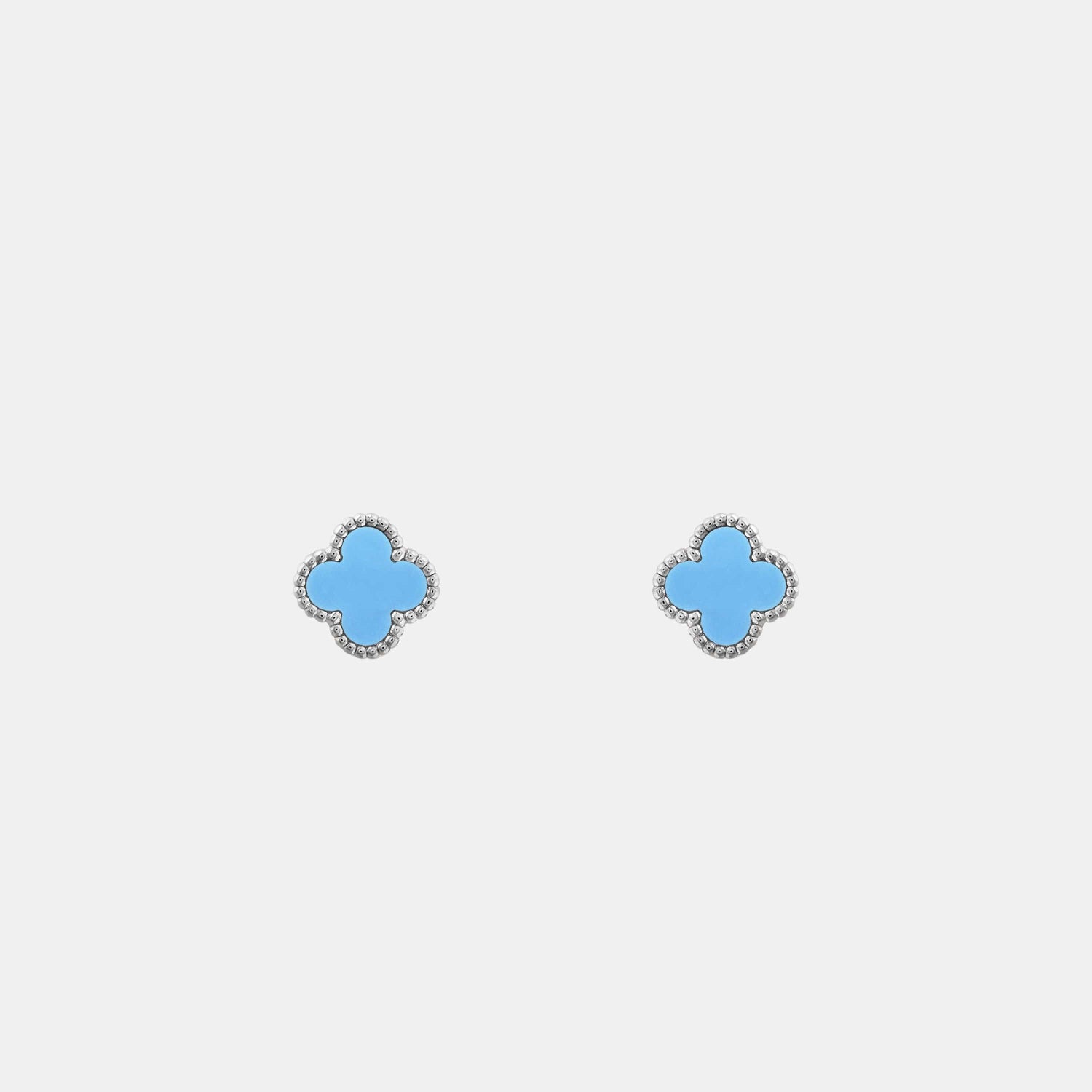 Boucles d'oreilles Sweet Alhambra Or blanc Turquoise 
