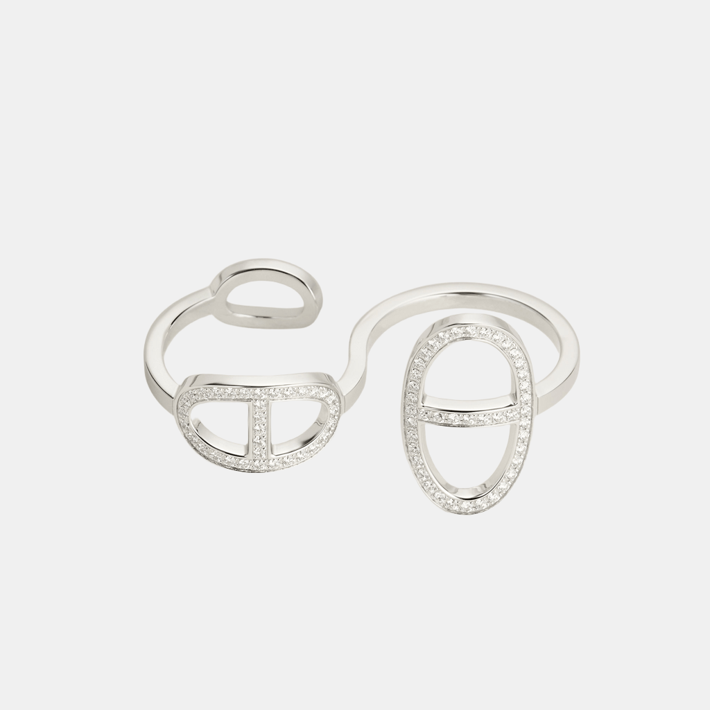 Bague Chaîne d'Ancre Or blanc Diamant 0.48 ct