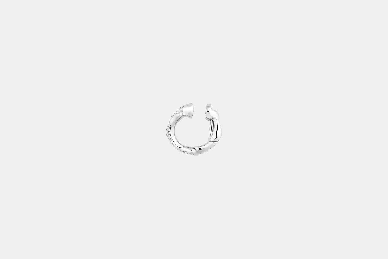 Boucles d'oreilles Bois de Rose Or blanc Diamant 0.15 ct