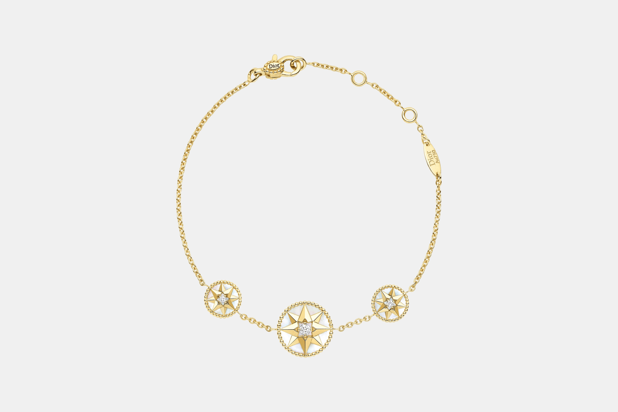 Bracelet Rose des Vents Or jaune Diamant 0.065 ct