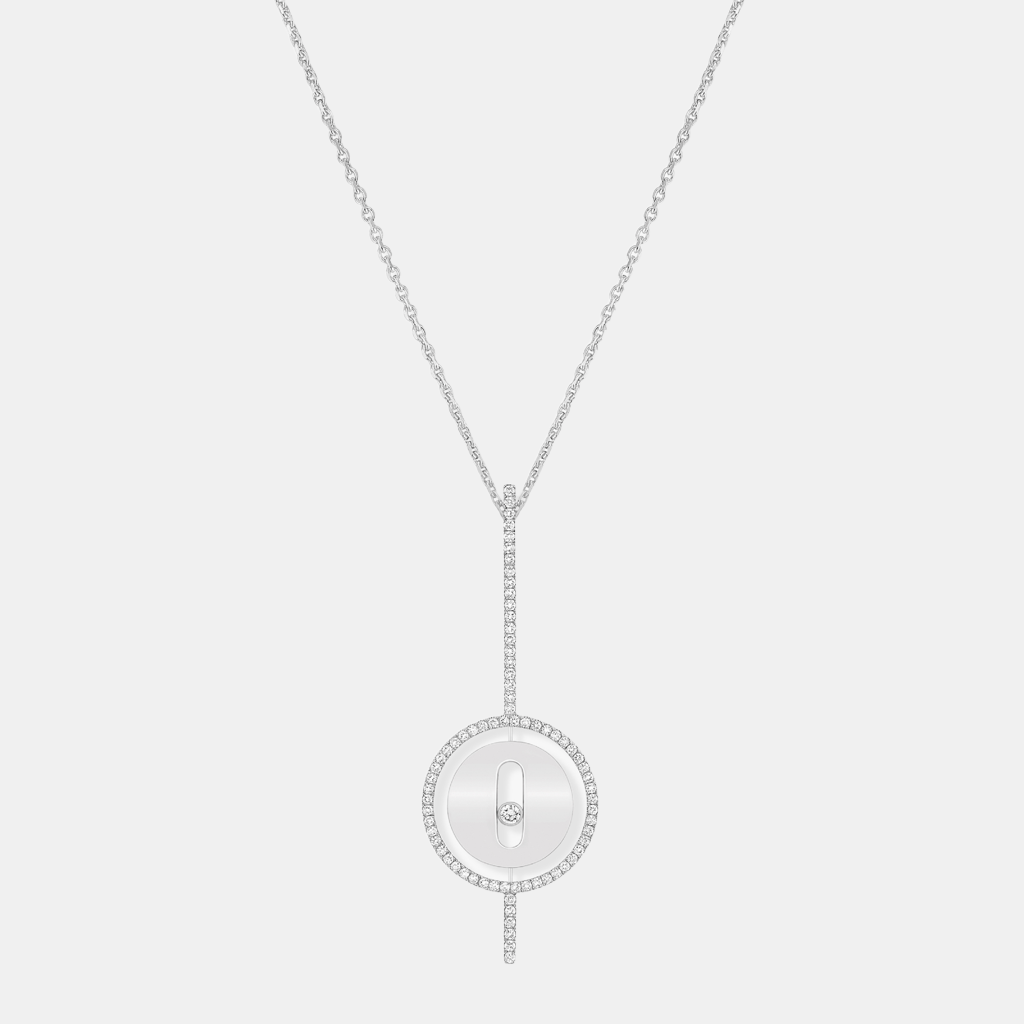 Collier Lucky Move Arrow Or blanc Diamant 0.66ct