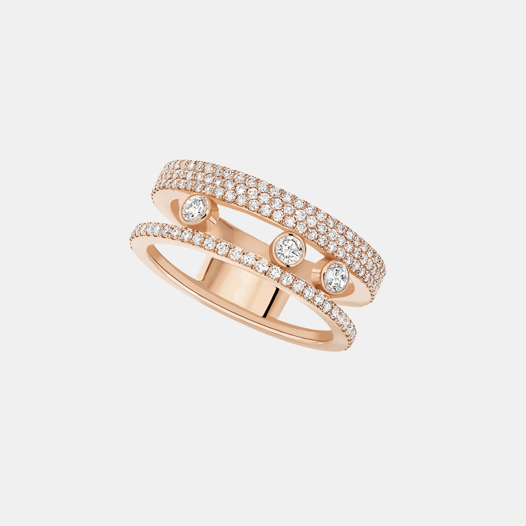 Bague Move Romane Pavé Or rose Diamant 0.65ct