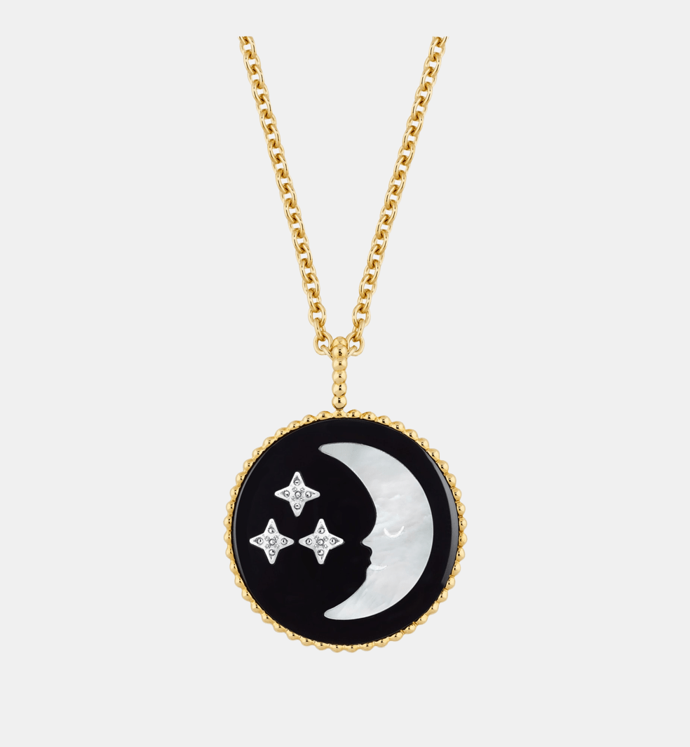 Collier Rose des Vents Or jaune Diamant 0.04 ct