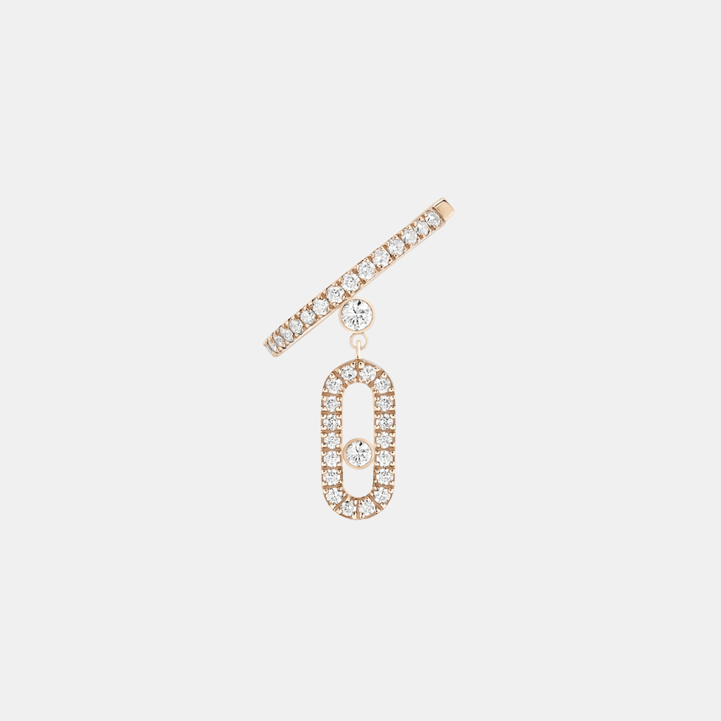 Boucles d'oreilles Move Uno Pavé Or rose Diamant 0.24ct