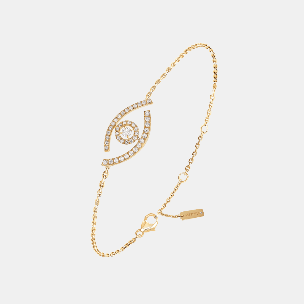 Bracelet Lucky Eye Pavé Or jaune Diamant 0.22ct