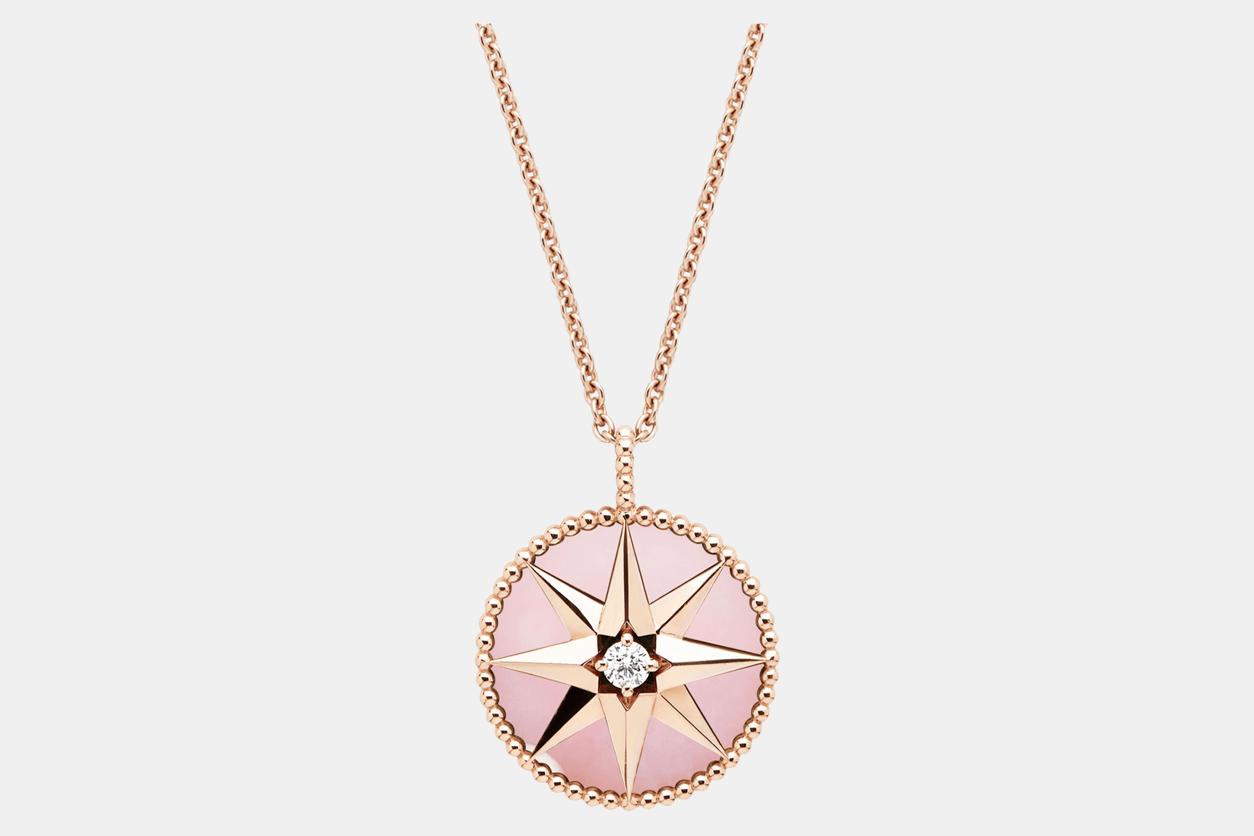 Pendentif Rose des Vents Or rose Diamant 0.22ct