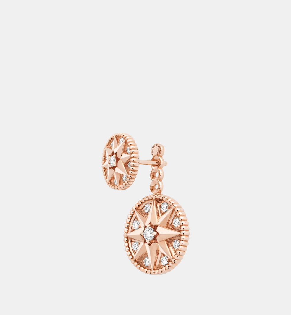 Boucles d'oreilles Rose des Vents Or rose Diamant 1.53 ct