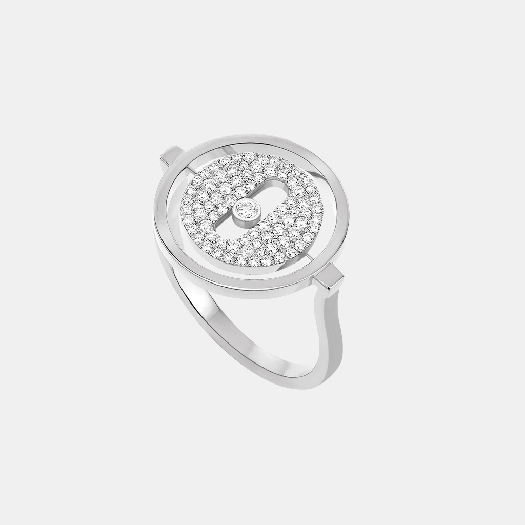 Bague Lucky Move Pavé SM Or blanc Diamant 0.2ct