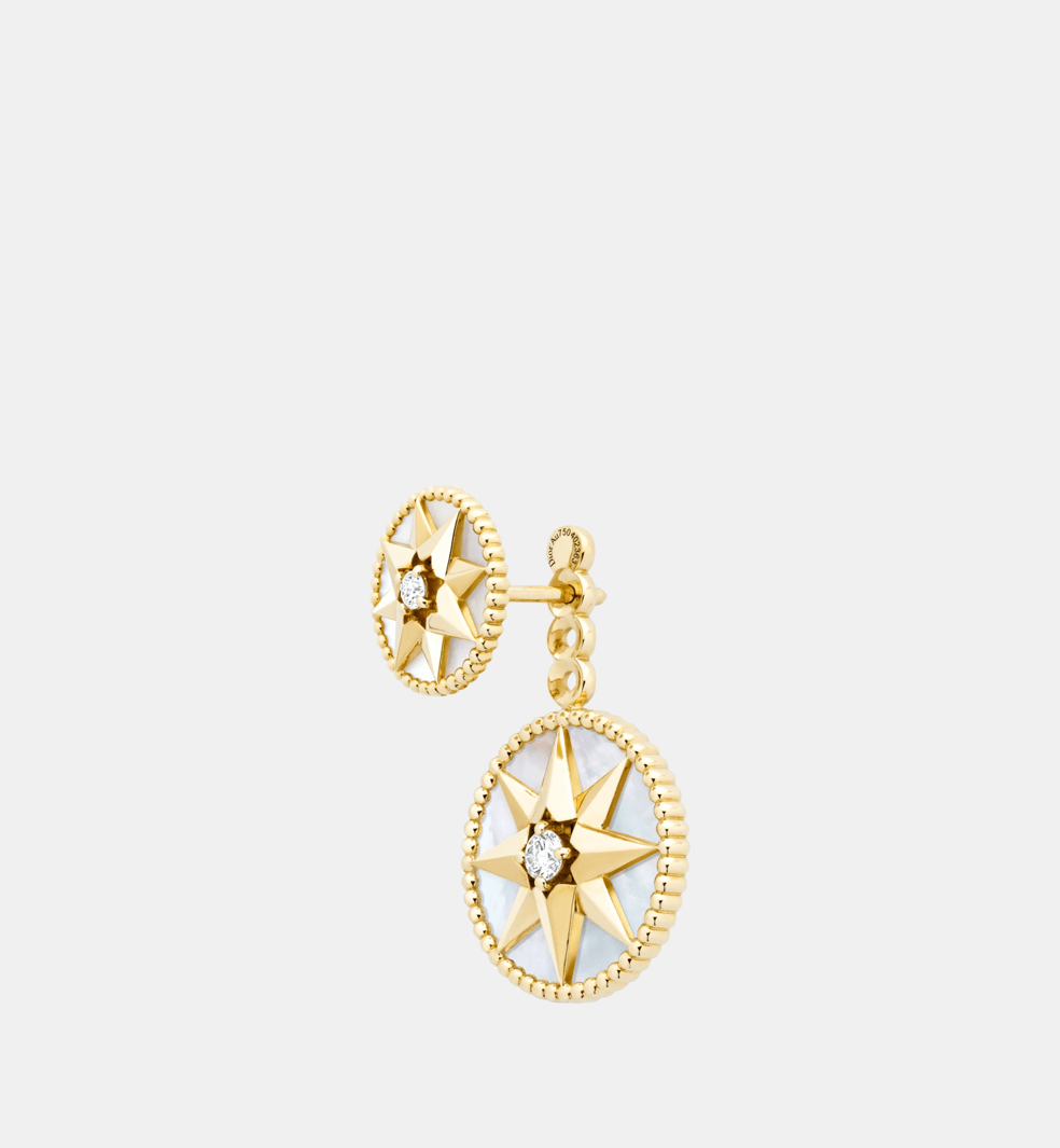 Boucles d'oreilles Rose des Vents Or jaune Diamant 