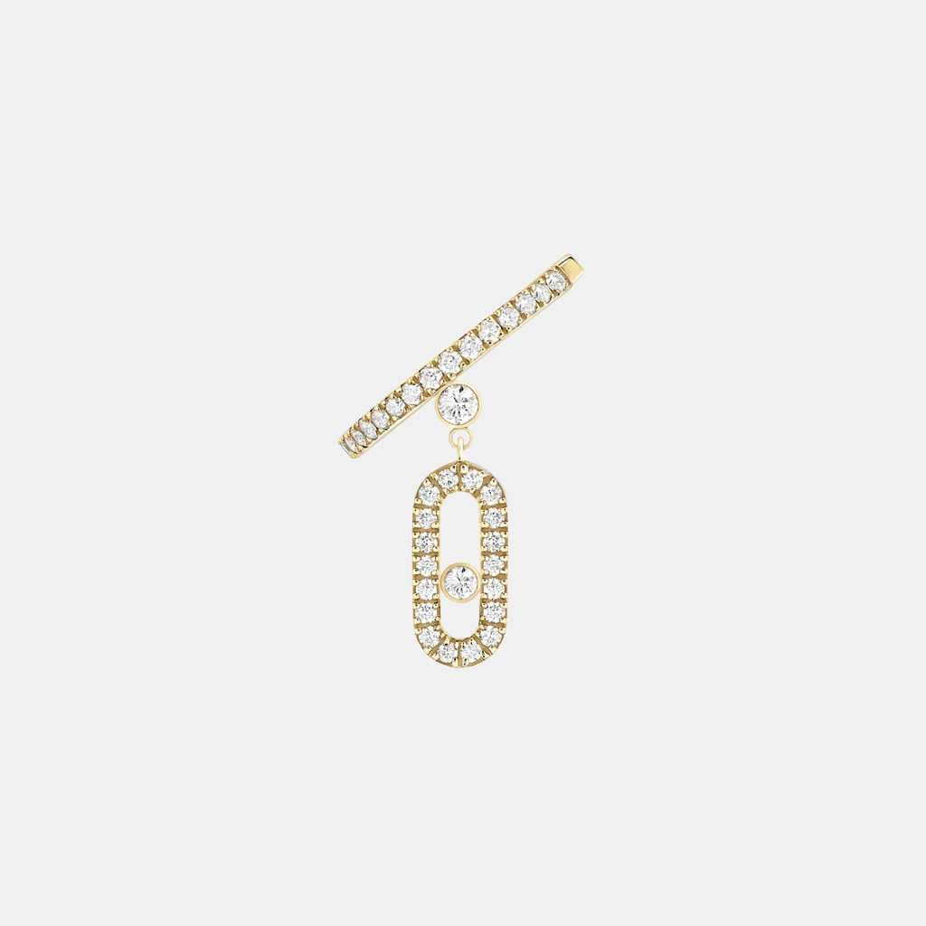 Boucles d'oreilles Move Uno Pavé Pampille Or jaune Diamant 0.24ct