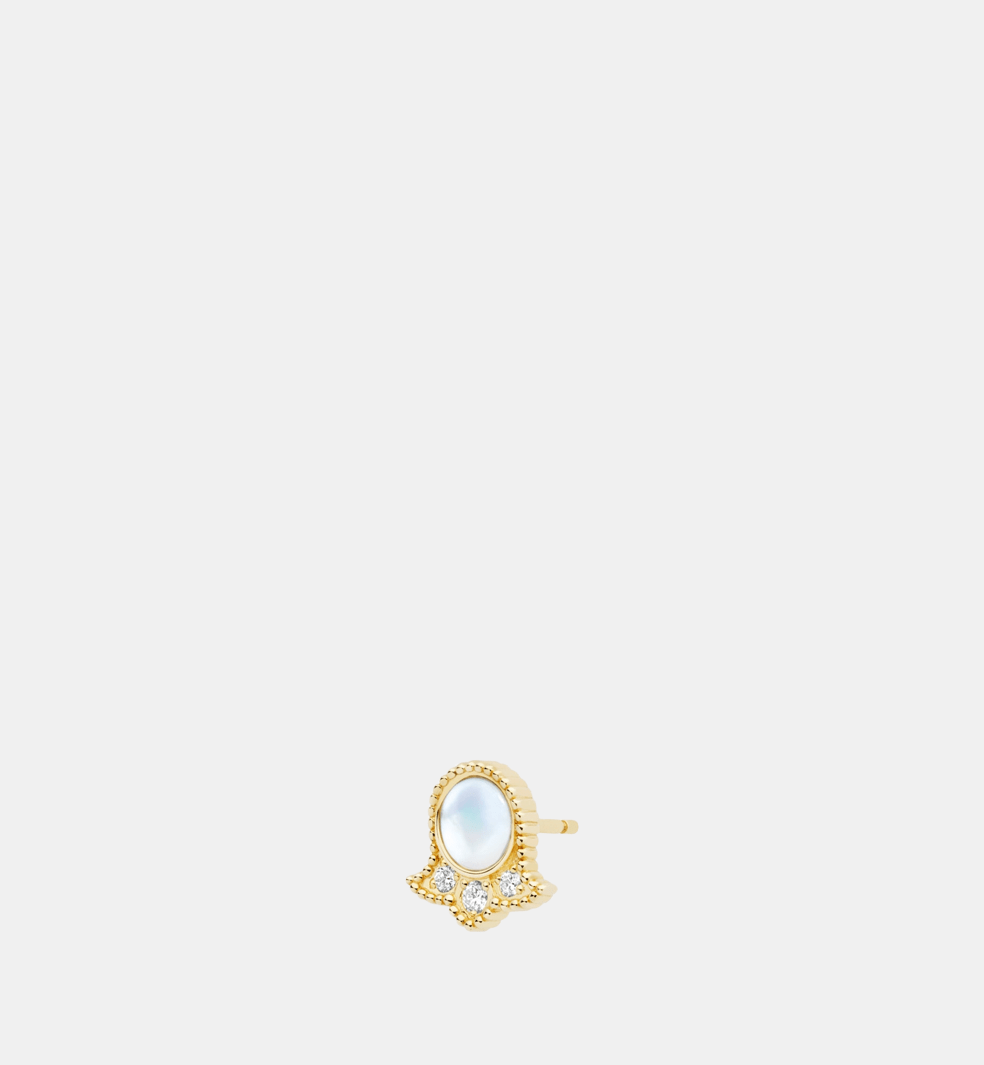 Boucles d'oreilles Rose des Vents Or jaune Diamant 0.08 ct