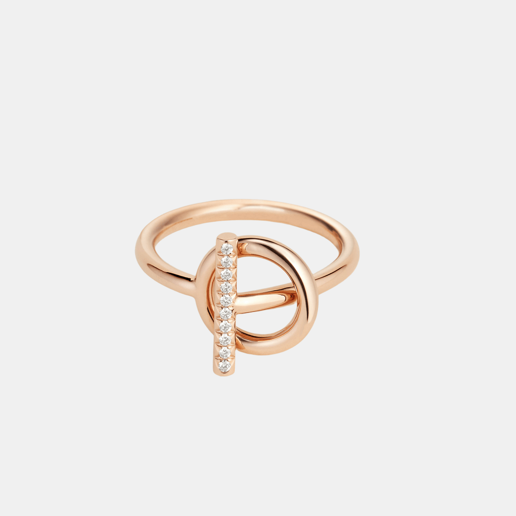 Bague Echappée Hermès Petit modèle Or rose Diamant 0.07 ct