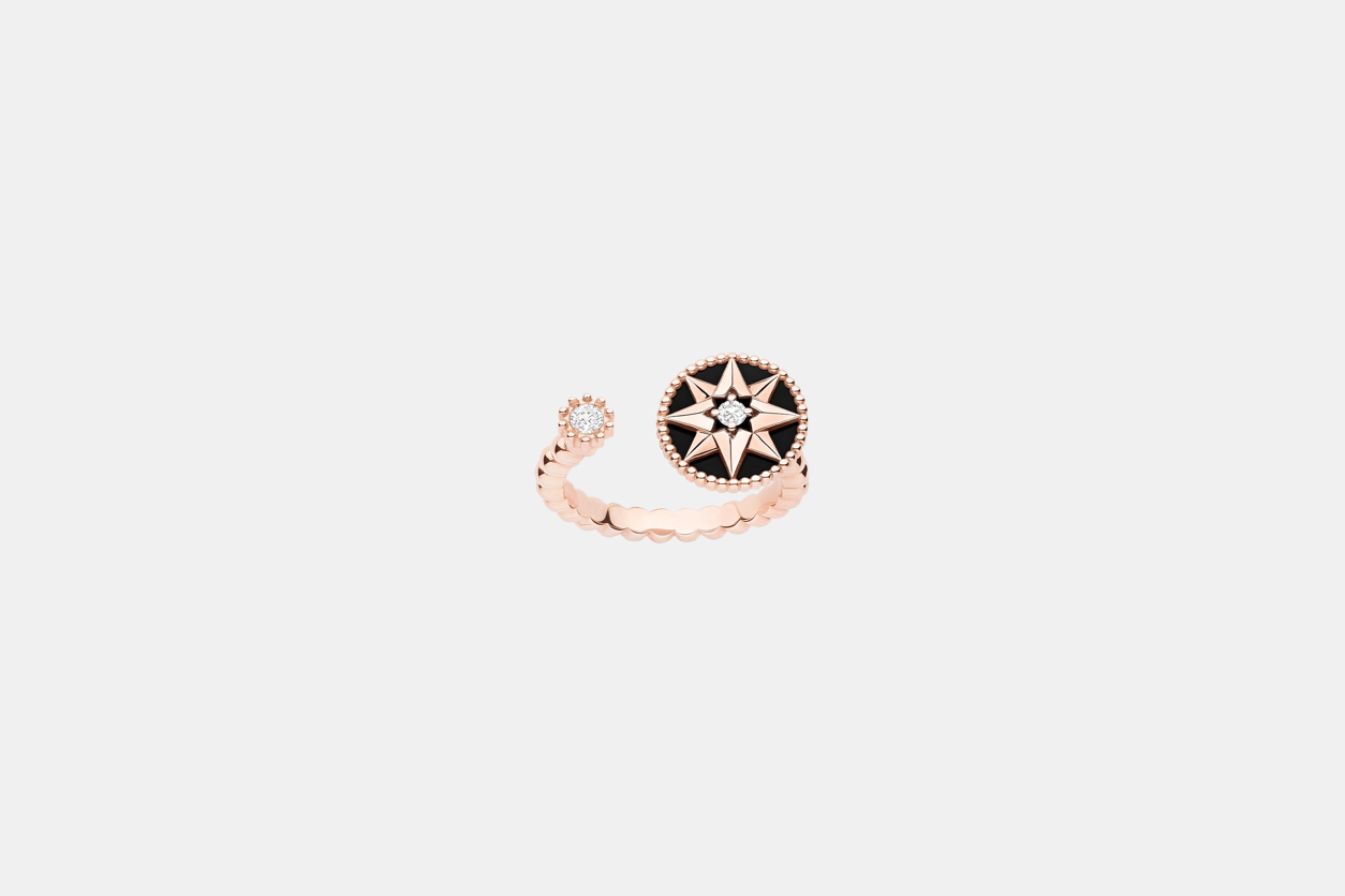 Bague Rose des Vents Or rose Diamant 0.10 ct