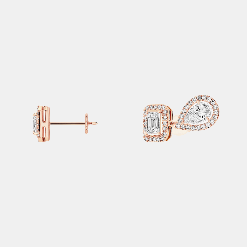 Boucles d'oreilles My Twin Or rose Diamant 3x0.2ct