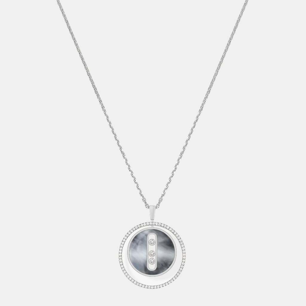 Collier Lucky Move MM Or blanc Diamant 0.3ct