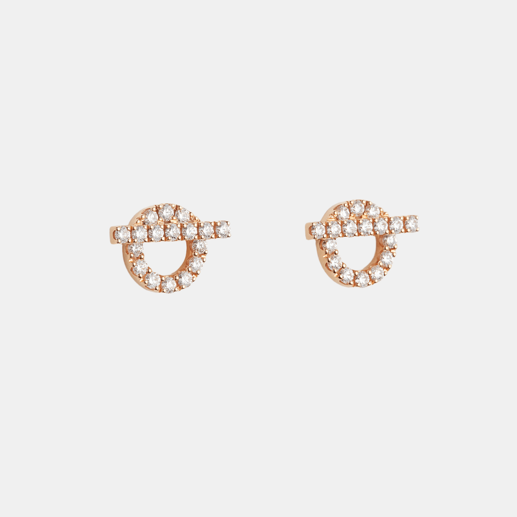 Boucles d'oreilles Finesse Or rose Diamant 0.92 ct