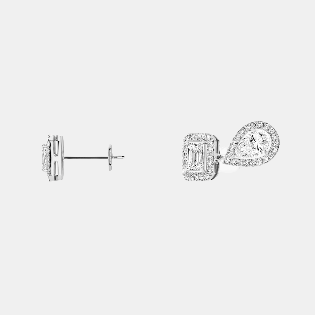 Boucles d'oreilles My Twin Or blanc Diamant 3x0.20ct
