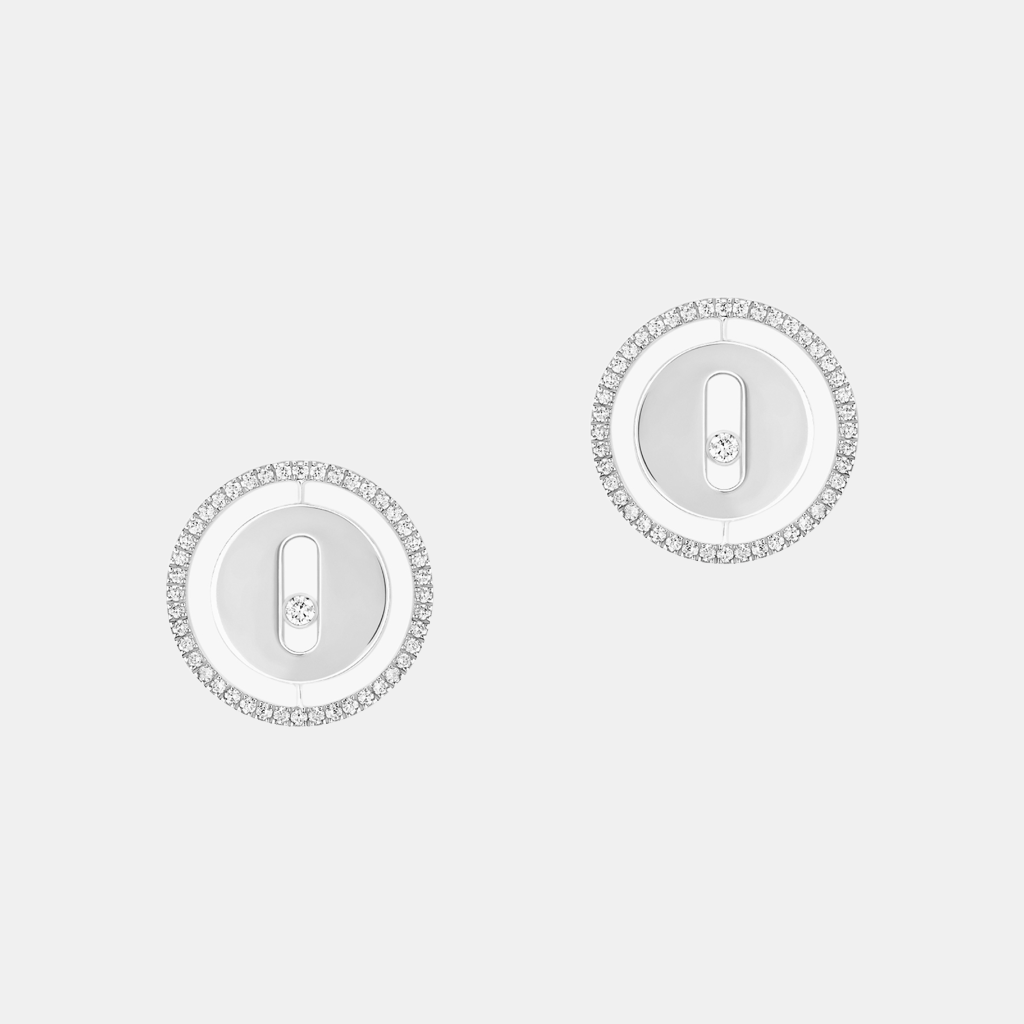 Boucles d'oreilles Lucky Move Or blanc Diamant 0.3ct