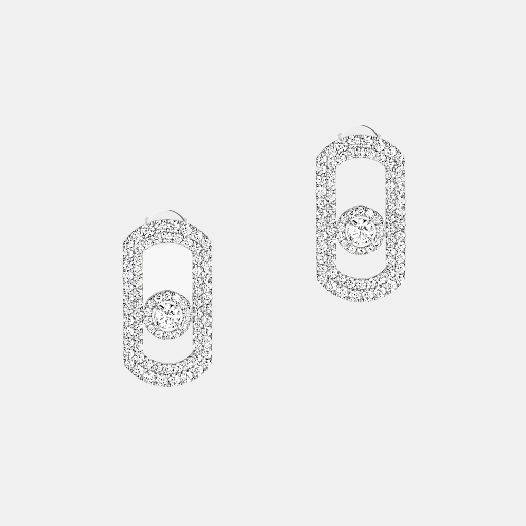 Boucles d'oreilles So Move Pavé Or blanc Diamant 1.3ct