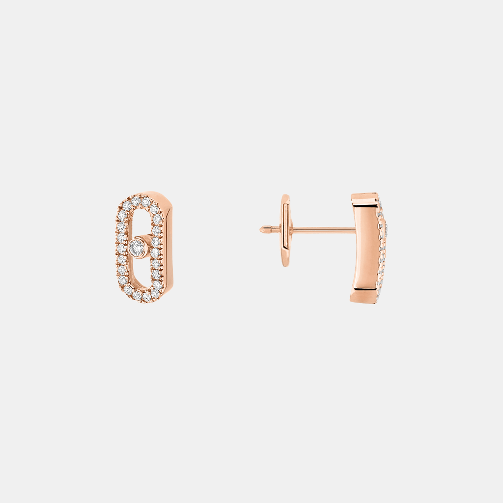 Boucles d'oreilles Move Uno Or rose Diamant 0.18ct