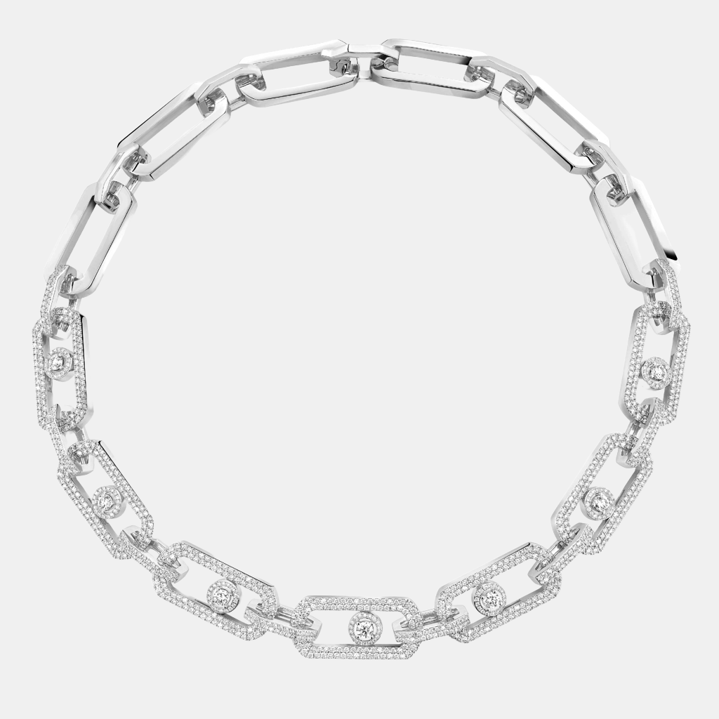 Collier So Move Pavé XL Or blanc Diamant 8.18ct