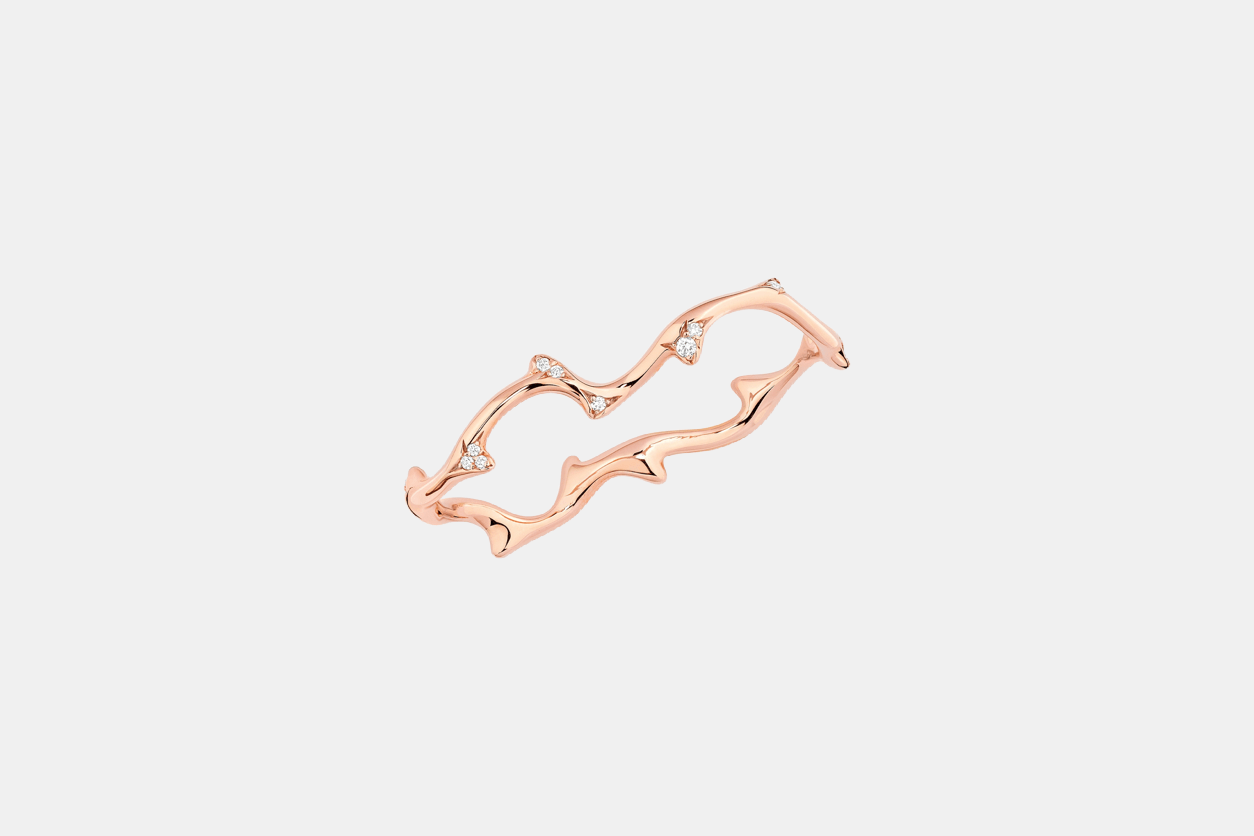 Bague Bois de Rose Or rose Diamant 0.18 ct
