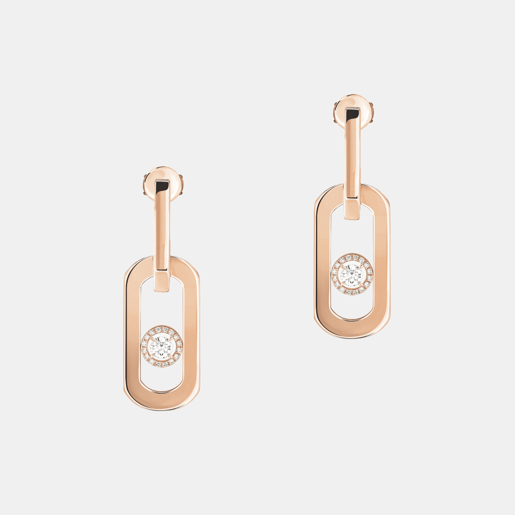 Boucles d'oreilles So Move XL Or rose Diamant 0.37ct
