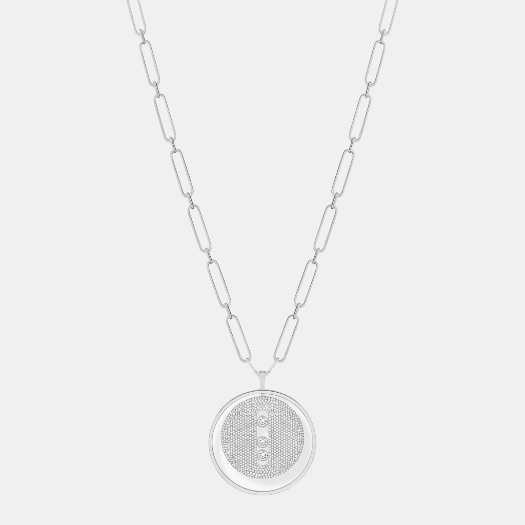 Collier Lucky Move Pavé LM Or blanc Diamant 0.3ct