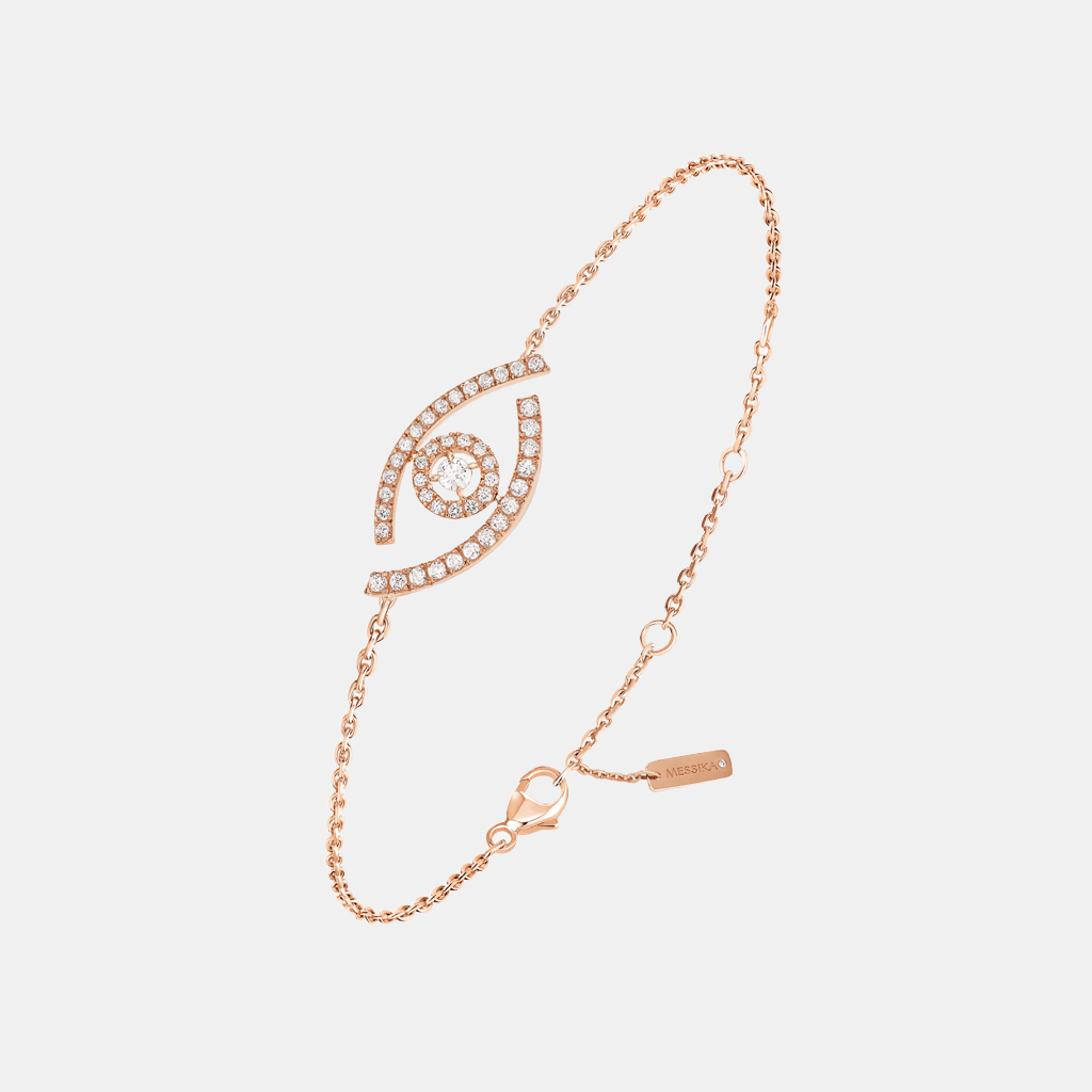 Bracelet Lucky Eye Pavé Or rose Diamant 0.22ct