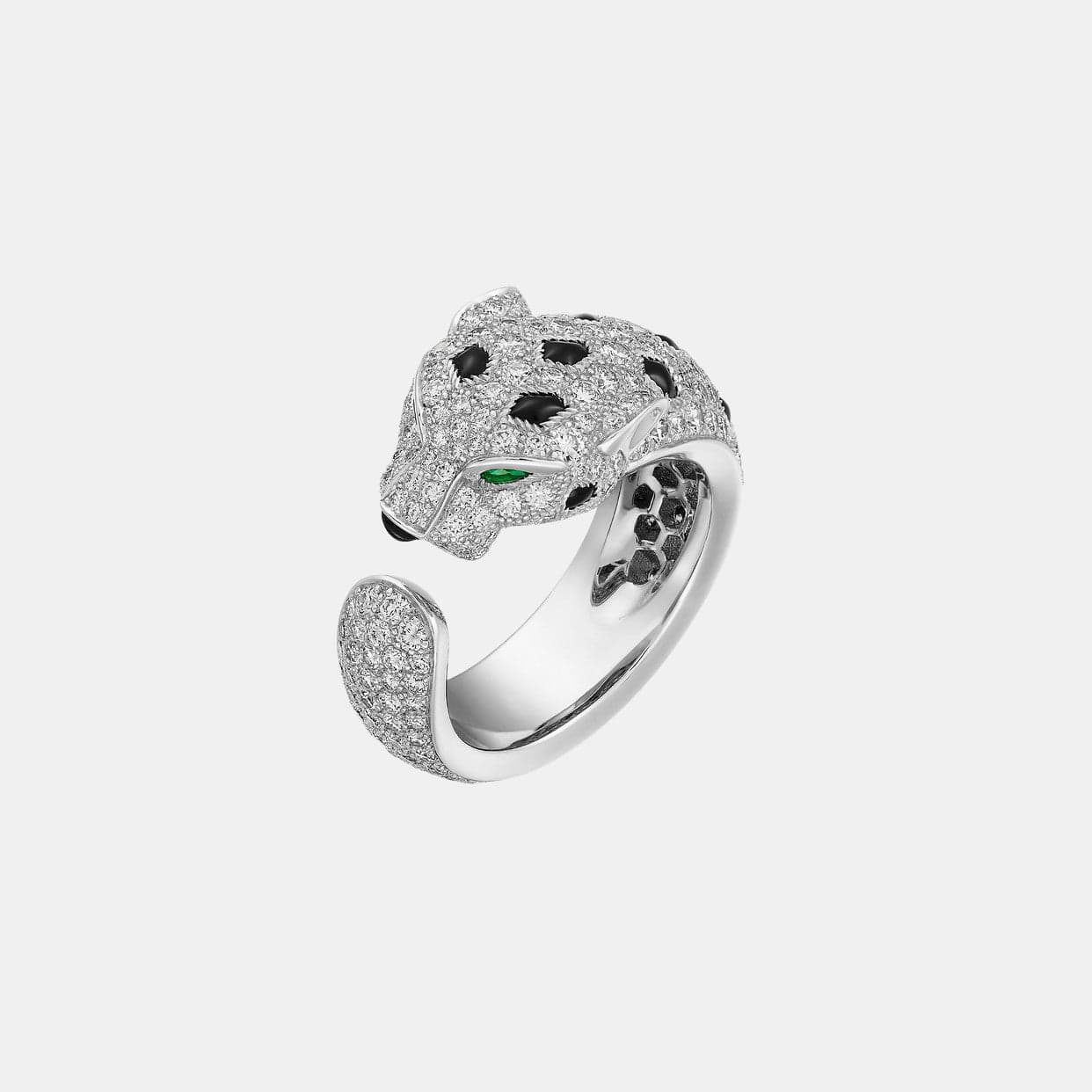Bague Panthère Or blanc Mixte