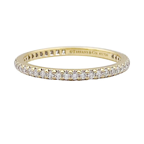 Bague 58 Tiffany & Co Soleste - Alliance tour complet en or jaune et diamants 58 Facettes 34023