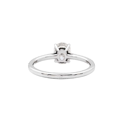 Bague 50 Bague solitaire en or blanc 750 avec diamant ovale 1 ct 58 Facettes 35329