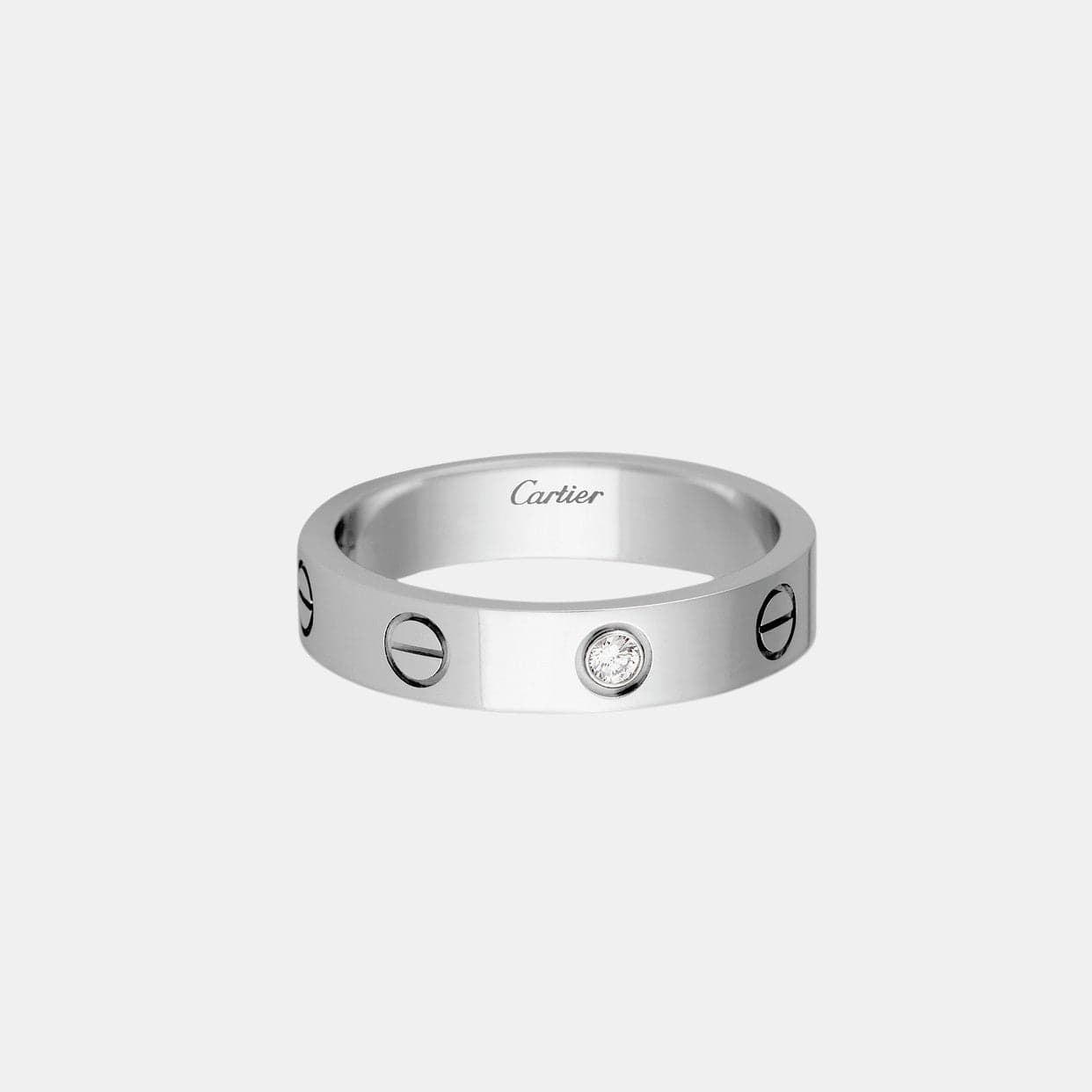 Alliance LOVE Or Gris 1 Diamant Largeur 4 mm