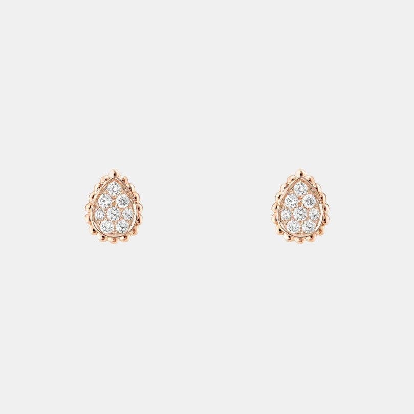 Boucles d'oreilles Serpent Bohème XS Motif Or rose Diamant 0.25ct
