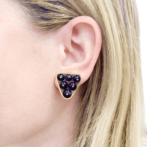 Boucles d'oreilles Clips d'oreilles vintage or jaune, améthyste. 58 Facettes 34432