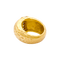 Bague 52 Bague bombée en or jaune 750 texturé et diamants princesse 58 Facettes 34692