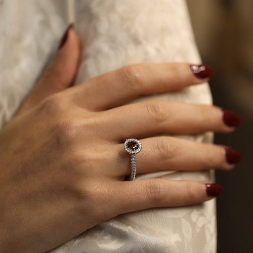 Bague 55 De Beers Aura - Solitaire en platine avec diamants, taille 55 58 Facettes FB10126