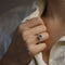 Bague 55 De Beers Aura - Solitaire en platine avec diamants, taille 55 58 Facettes FB10126