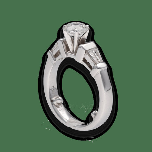 Bague 52-53 Solitaire - Bague en or gris 18 carats avec diamants 1,02 ct 58 Facettes FB08338