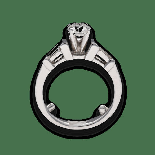 Bague 52-53 Solitaire - Bague en or gris 18 carats avec diamants 1,02 ct 58 Facettes FB08338