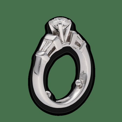 Bague 52-53 Solitaire - Bague en or gris 18 carats avec diamants 1,02 ct 58 Facettes FB08338