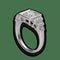 Bague 52 Solitaire style Art déco - Bague en or gris 18K et diamants, taille 52 58 Facettes FB09264-FB09217